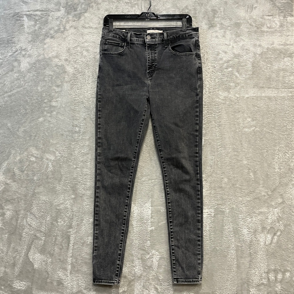 Levi's 720 High Rise Super Skinny Jeans Womens 30 Gray Washed Black Stretch